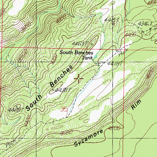 Topographic Map of South Benches Tank, AZ