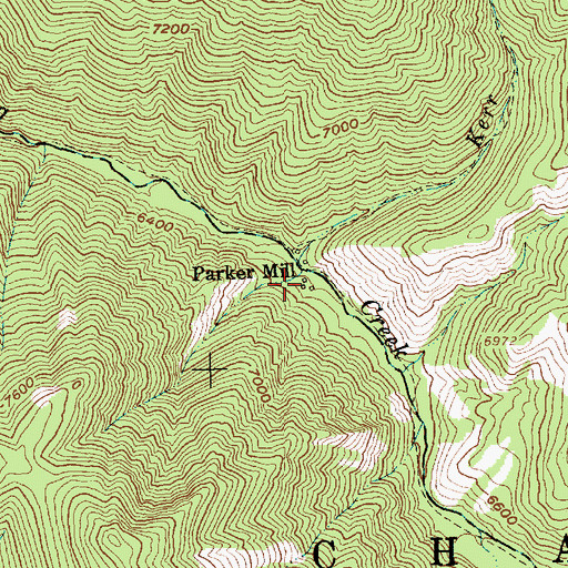 Topographic Map of Parker Mill, ID