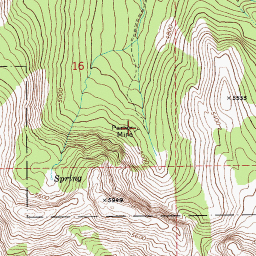 Topographic Map of Parker Mine, ID