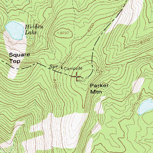 Topographic Map of Parker Mountain, ID