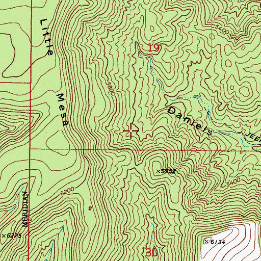 Topographic Map of South Daniels Gulch Spring, AZ