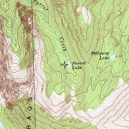 Topographic Map of Parrott Lake, ID