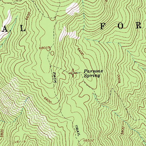 Topographic Map of Parsons Spring, ID