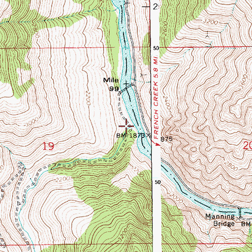 Topographic Map of Partridge Creek, ID