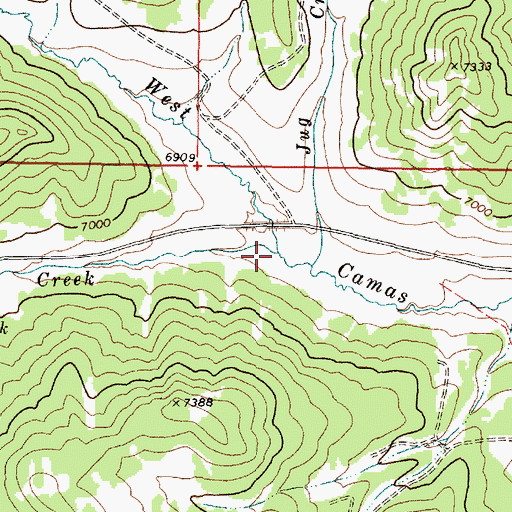 Topographic Map of Pass Creek, ID