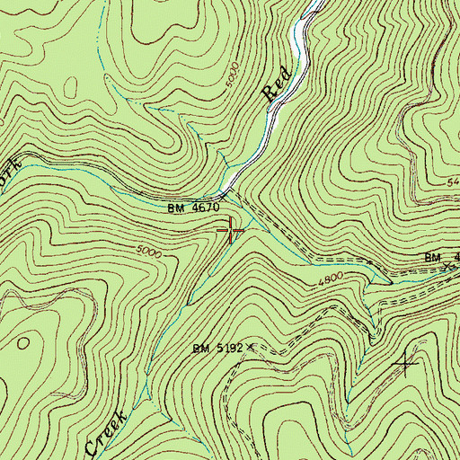 Topographic Map of Pat Brennan Creek, ID
