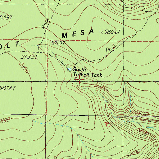 Topographic Map of South Tailholt Tank, AZ