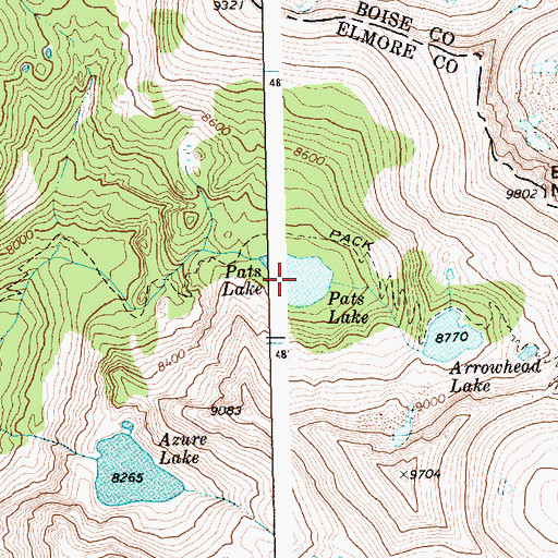 Topographic Map of Pats Lake, ID
