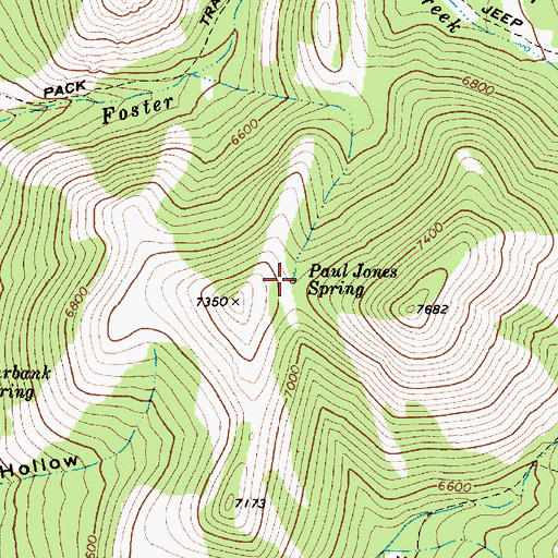 Topographic Map of Paul Jones Spring, ID