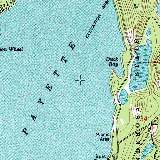 Topographic Map of Payette Lake, ID