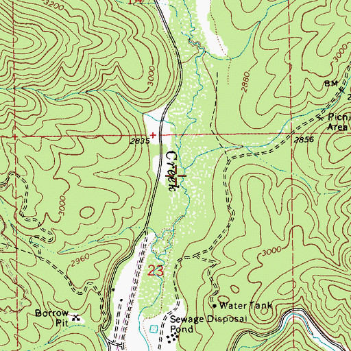 Topographic Map of Pete Creek, ID