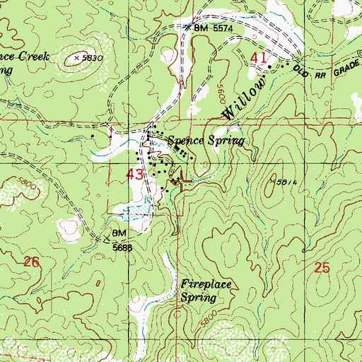 Topographic Map of Spence Creek, AZ