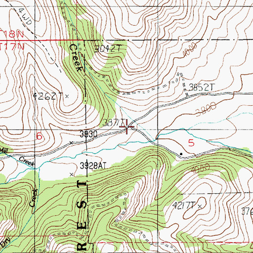 Topographic Map of Pearl Creek, ID