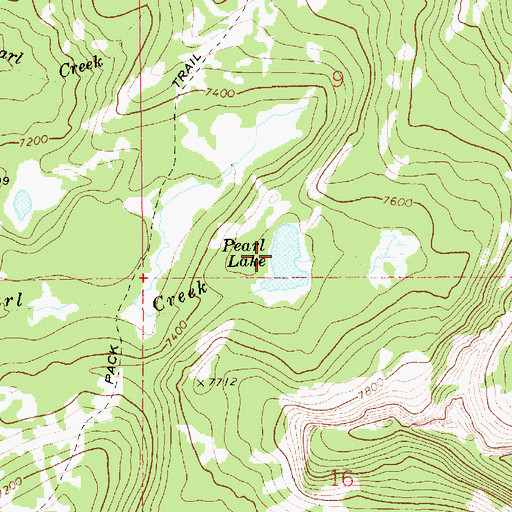 Topographic Map of Pearl Lake, ID