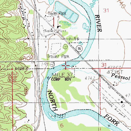 Topographic Map of Pearsol Creek, ID
