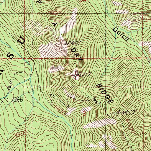 Topographic Map of Peep a Day Ridge, ID