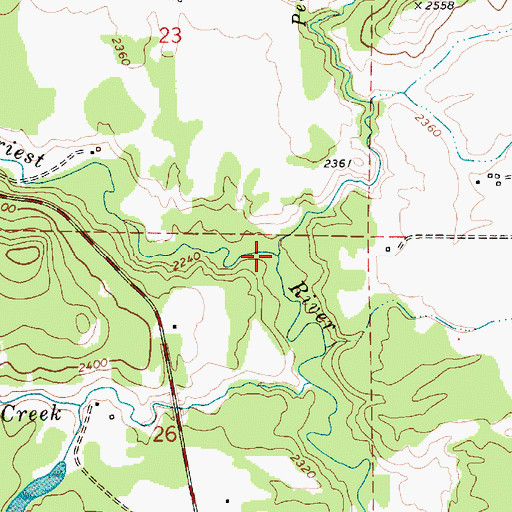 Topographic Map of Peewee Creek, ID
