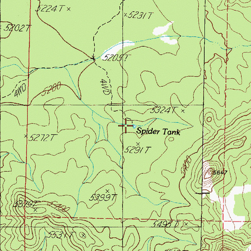 Topographic Map of Spider Tank, AZ