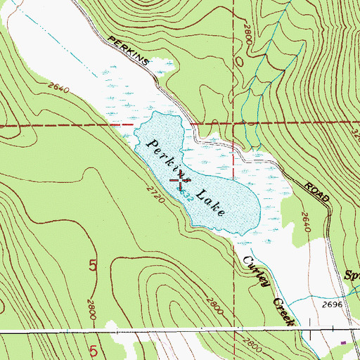 Topographic Map of Perkins Lake, ID