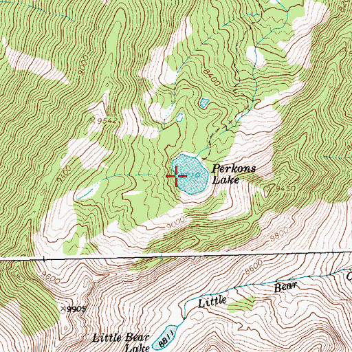 Topographic Map of Perkons Lake, ID