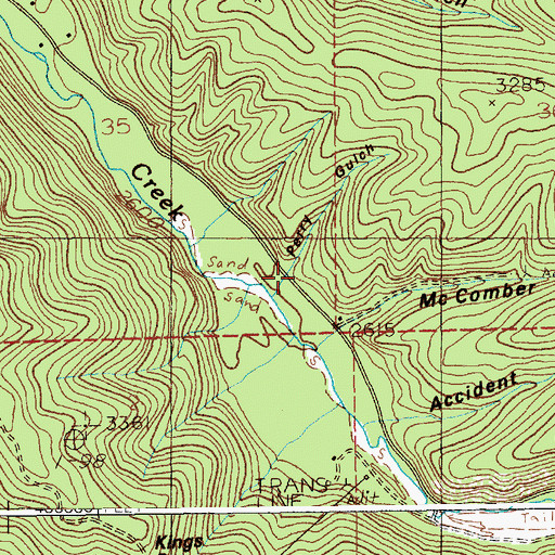 Topographic Map of Perry Gulch, ID