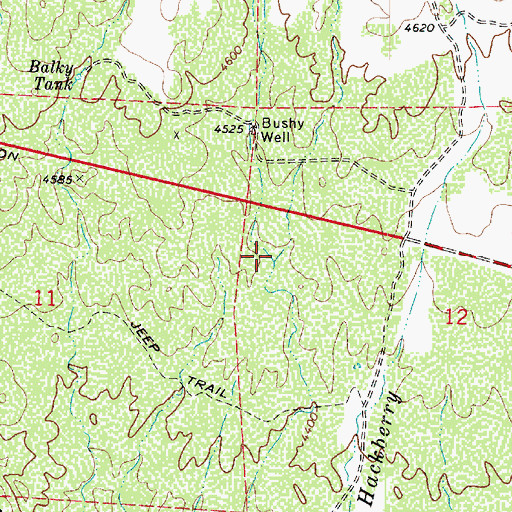 Topographic Map of Spring Tank, AZ