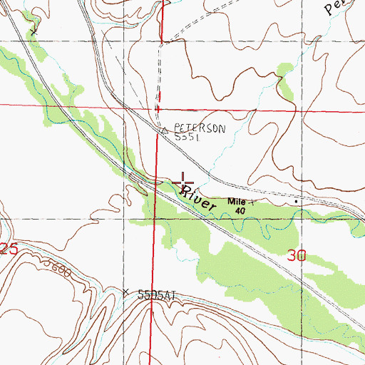 Topographic Map of Peterson Creek, ID