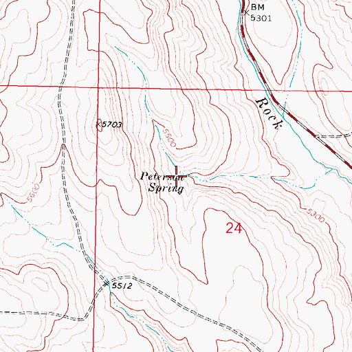 Topographic Map of Peterson Spring, ID