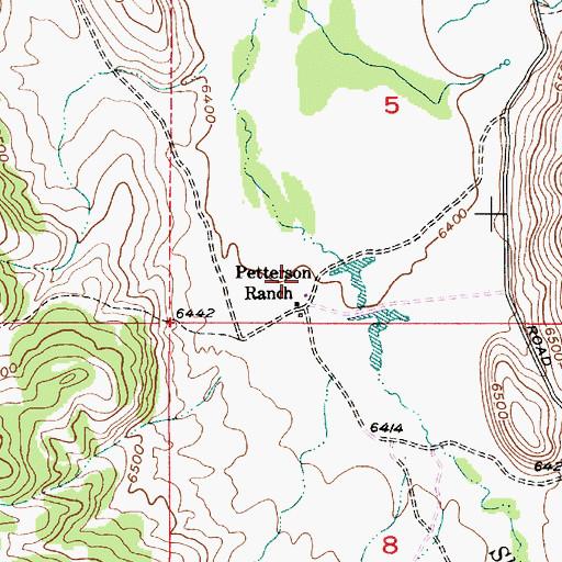 Topographic Map of Petterson Ranch, ID