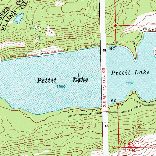 Topographic Map of Pettit Lake, ID