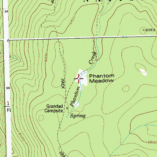 Topographic Map of Phantom Meadow, ID