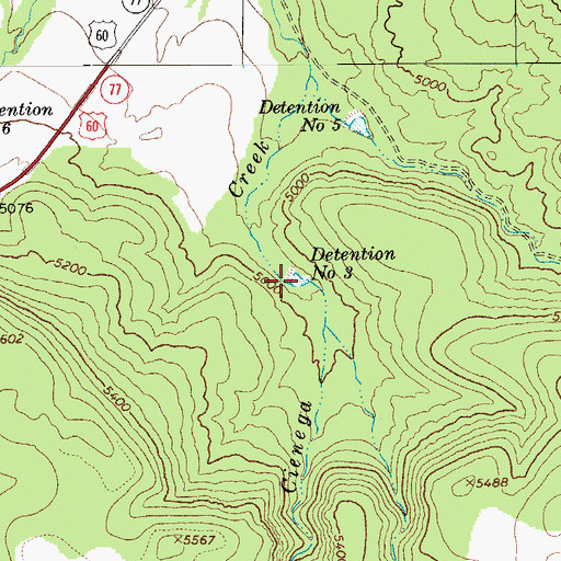 Topographic Map of Detention Number Three, AZ
