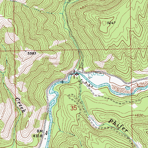 Topographic Map of Phifer Creek, ID