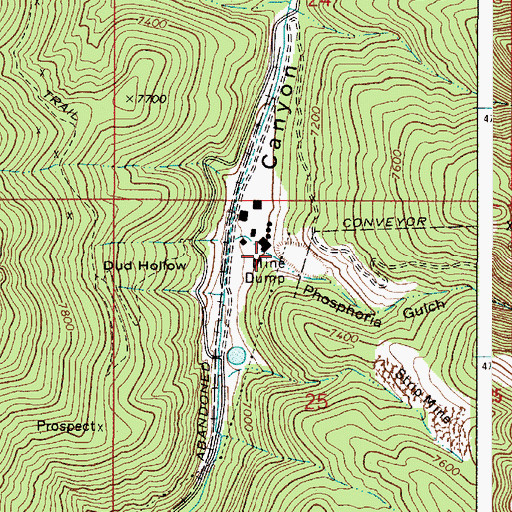 Topographic Map of Phosphoria Gulch, ID