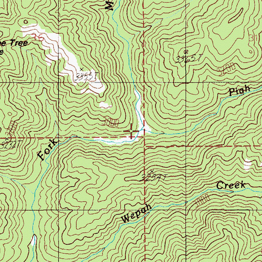 Topographic Map of Piah Creek, ID