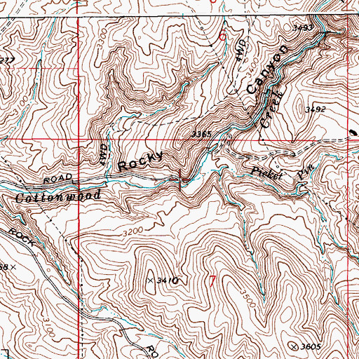 Topographic Map of Picket Pin Creek, ID