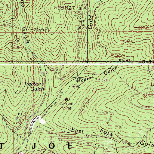 Topographic Map of Picnic Gulch, ID