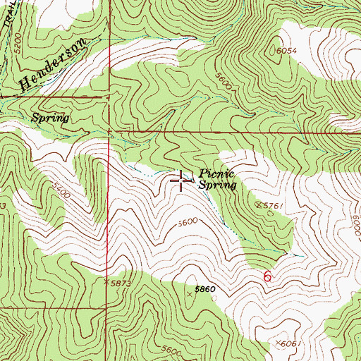 Topographic Map of Picnic Spring, ID
