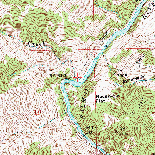 Topographic Map of Pidgeon Creek, ID