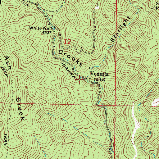 Topographic Map of Starlight Canyon, AZ