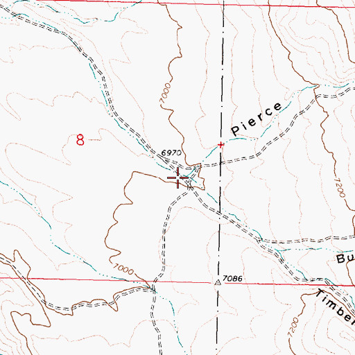 Topographic Map of Pierce Canyon, ID