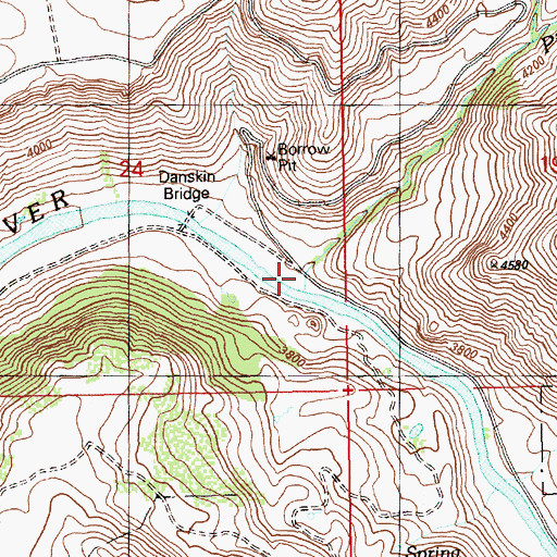 Topographic Map of Pierce Creek, ID