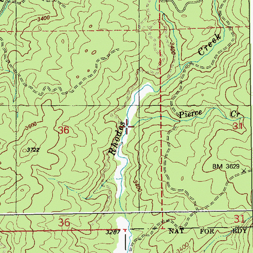 Topographic Map of Pierce Creek, ID