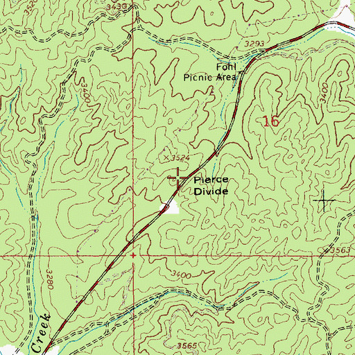Topographic Map of Pierce Divide, ID