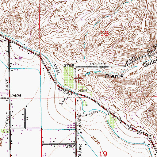 Topographic Map of Pierce Gulch, ID