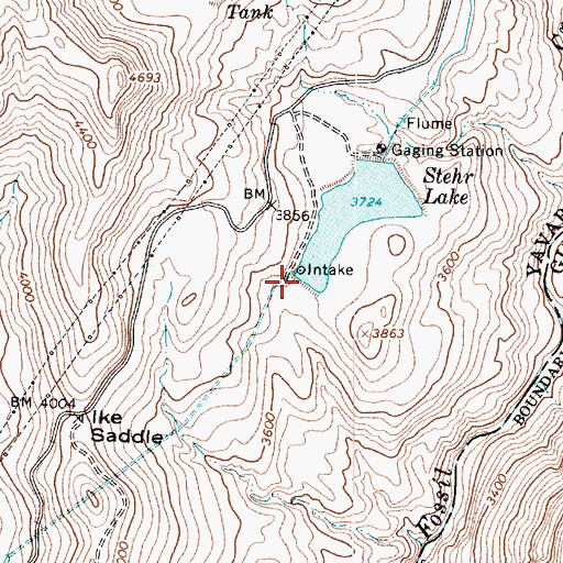 Topographic Map of Stehr Lake Dam, AZ
