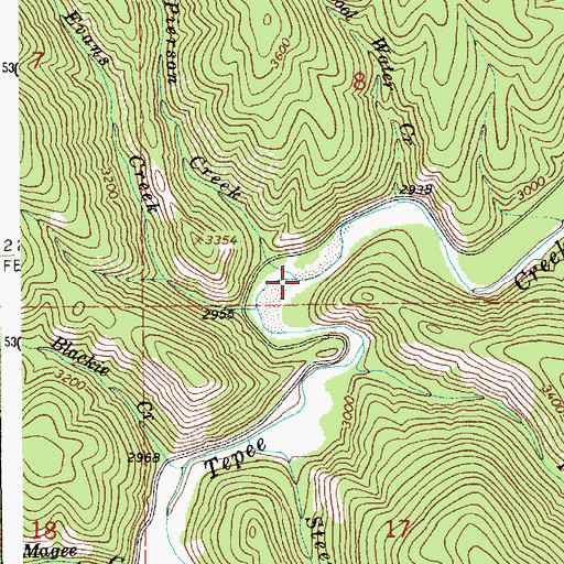 Topographic Map of Pierson Creek, ID