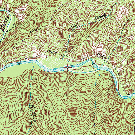 Topographic Map of Pileup Creek, ID