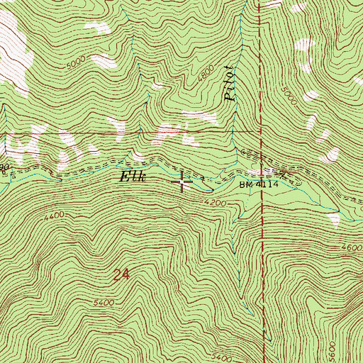 Topographic Map of Pilot Creek, ID