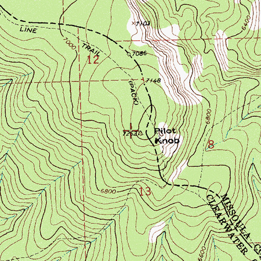 Topographic Map of Pilot Knob, ID